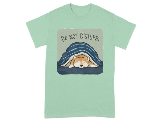 Cute Shiba Inu Sleeping T-Shirts Mint Green T-shirt