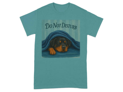 Cute Sleeping Rottweiler Dog Do Not Disturb Message T-Shirts T-shirt