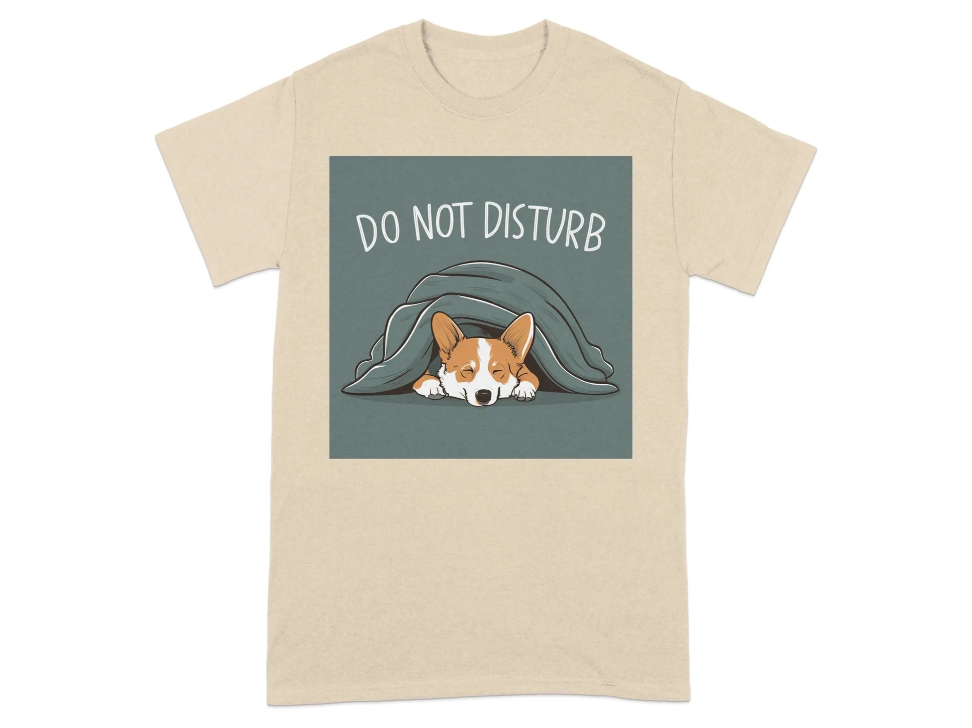 Do Not Disturb Cute Sleeping Dog Design T-Shirts Sand T-shirt