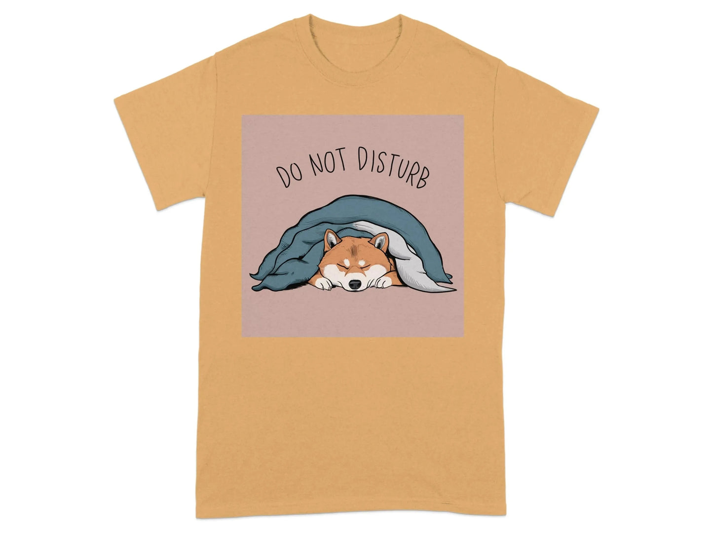 Do Not Disturb Dog Under Blanket Shiba Inu T-Shirts Old Gold T-shirt