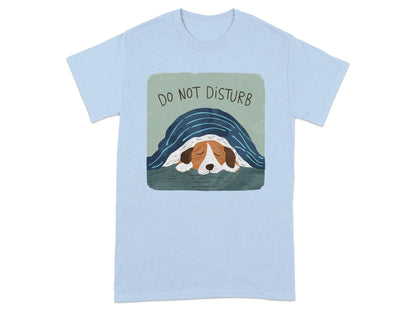 Do Not Disturb Sleeping Beagle T-Shirts Light Blue T-shirt