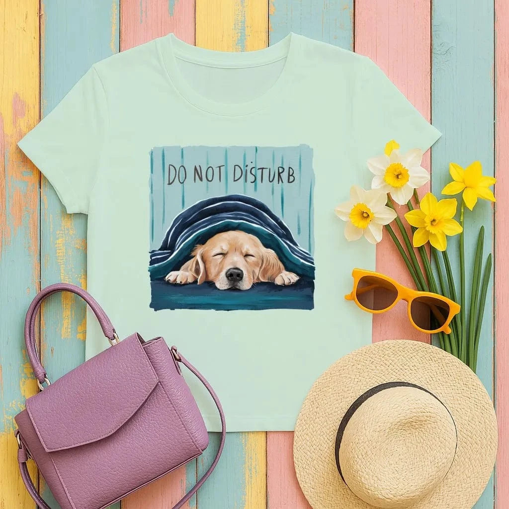 Do Not Disturb Sleeping Golden Retriever Dog T-Shirts T-shirt