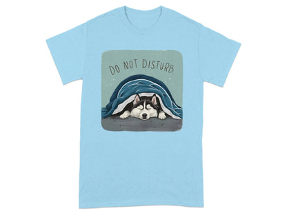 Do Not Disturb Sleeping Husky T-Shirts Sky T-shirt