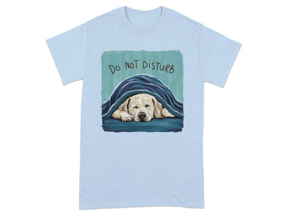 Do Not Disturb Yellow Lab T-Shirts Light Blue T-shirt