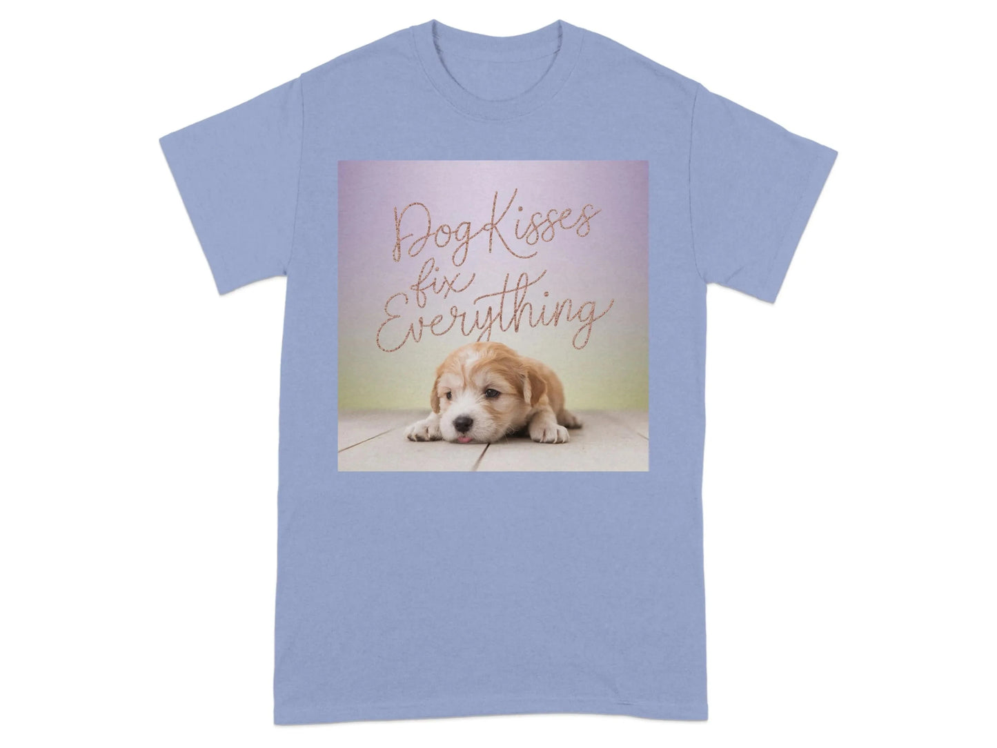 Dog Kisses Fix Everything Cute Puppy T-Shirts Violet T-shirt