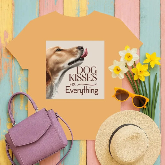 Dog Kisses Fix Everything T-Shirts Old Gold T-shirt