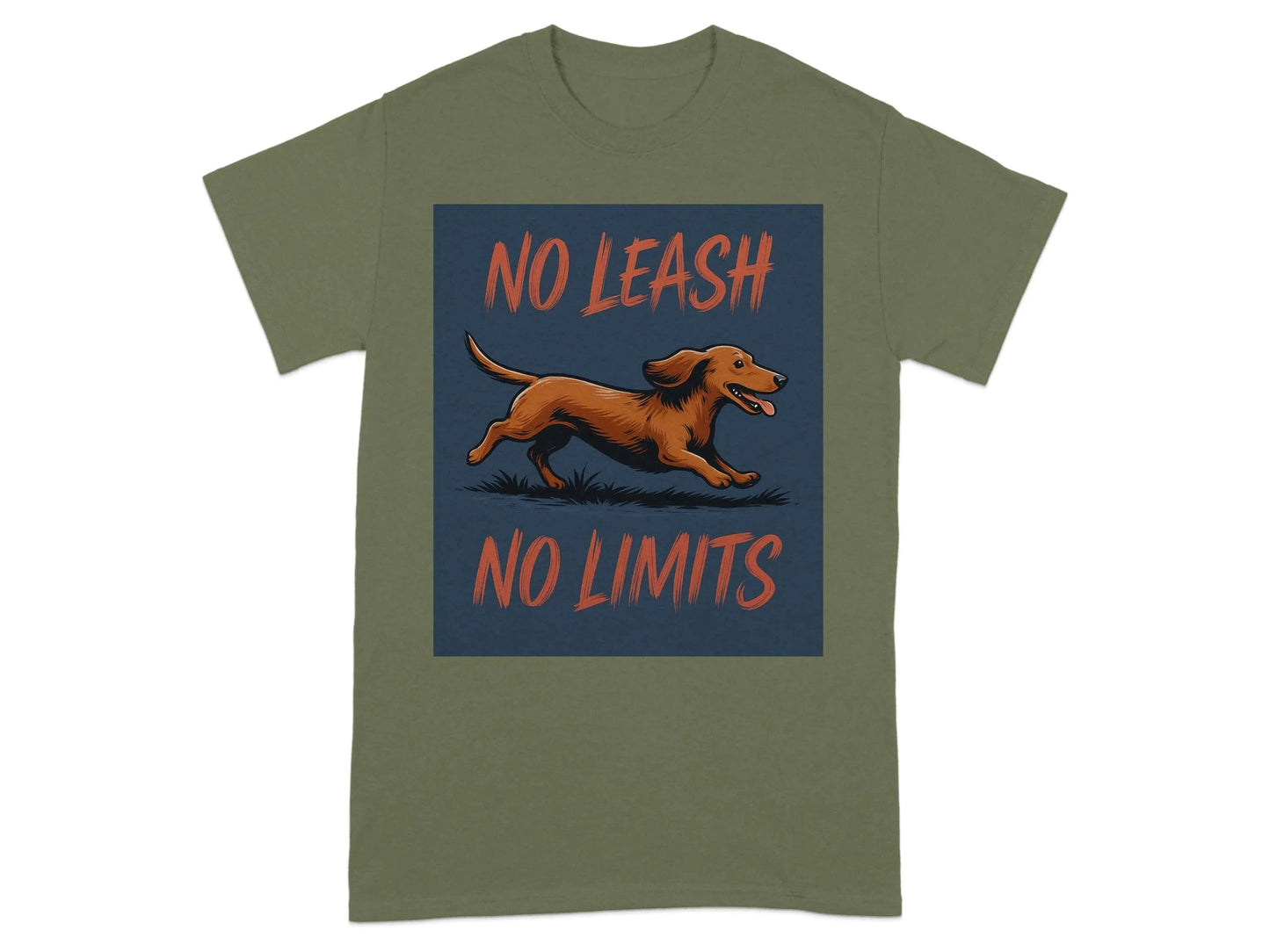 Dog No Leash No Limits Dachshund T-Shirts T-shirt