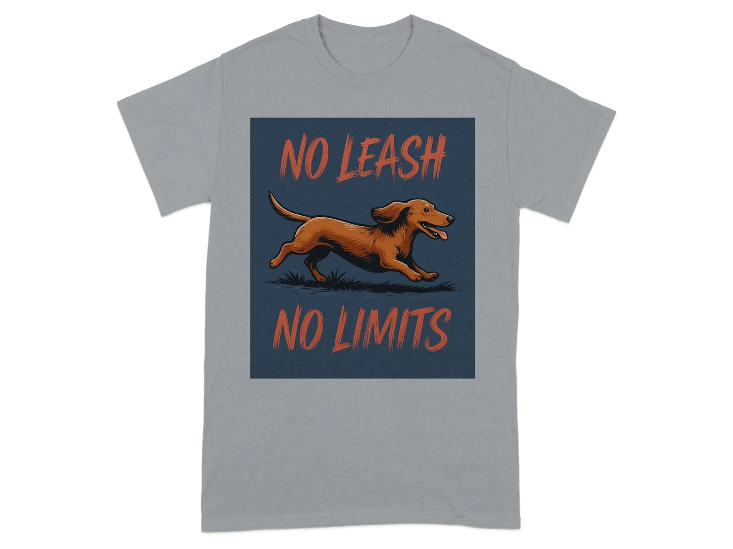 Dog No Leash No Limits Dachshund T-Shirts T-shirt
