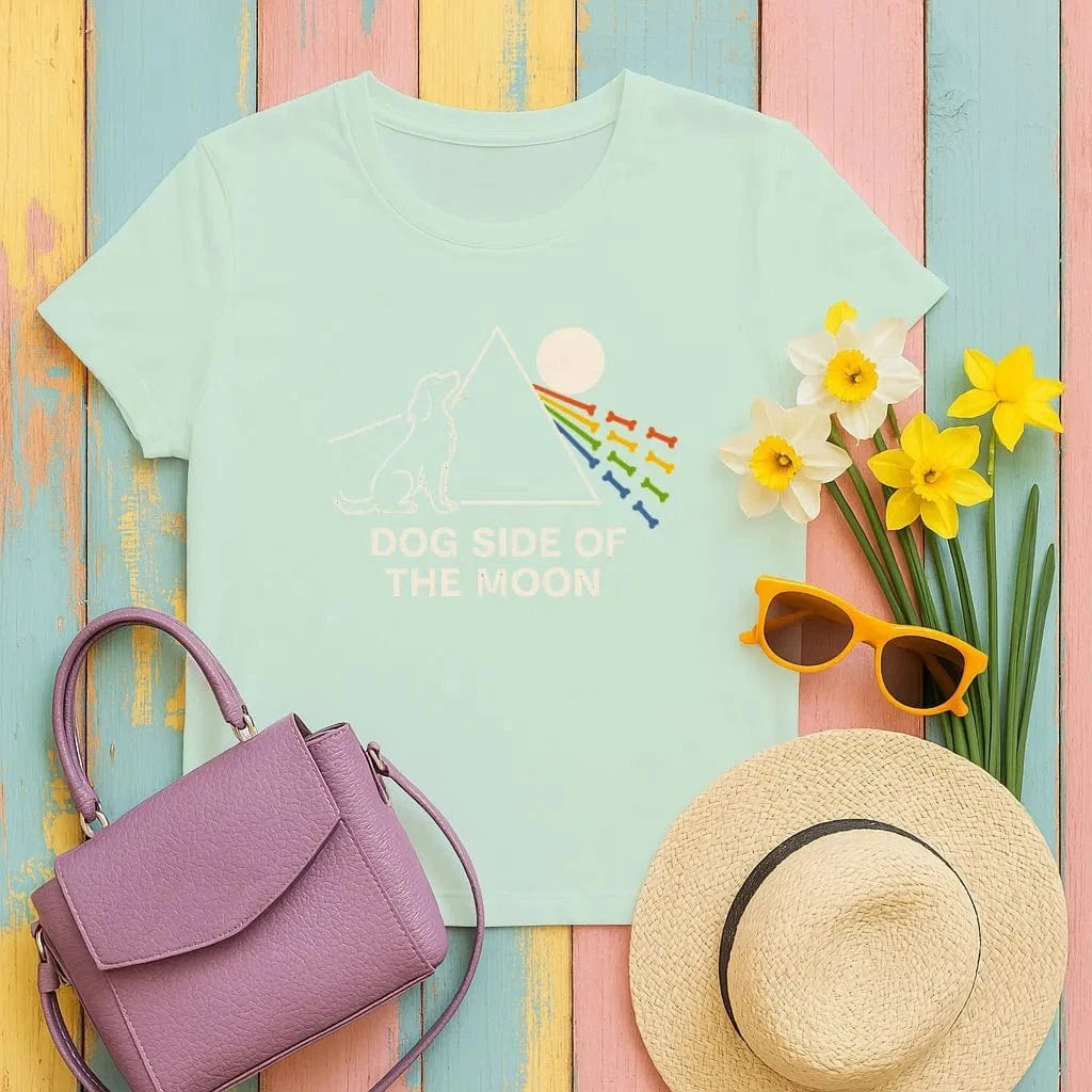 Dog Side of the Moon T-Shirts Mint Green T-shirt