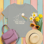 Dog Side of the Moon T-Shirts Heather Military Green T-shirt