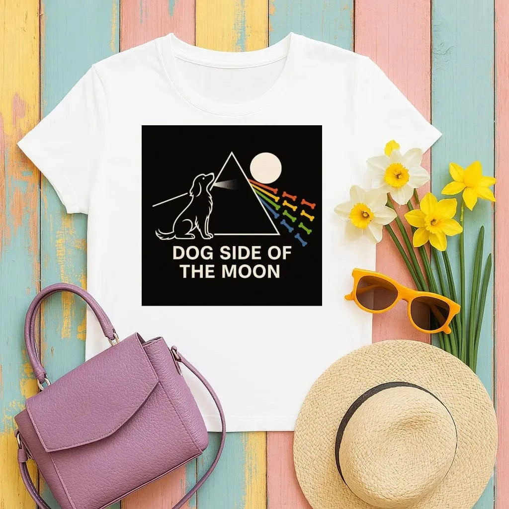 Dog Side of the Moon T-Shirts White T-shirt