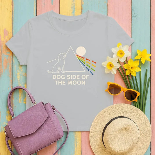 Dog Side of the Moon T-Shirts Sport Grey T-shirt