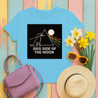 Dog Side of the Moon T-Shirts Heather Sapphire T-shirt