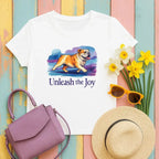 Dog Unleash The Joy Bulldog T-Shirts White T-shirt
