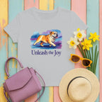 Dog Unleash The Joy Bulldog T-Shirts Gravel T-shirt
