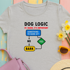 Dog Logic If I Bark Its Important Funny Flowchart T-Shirt