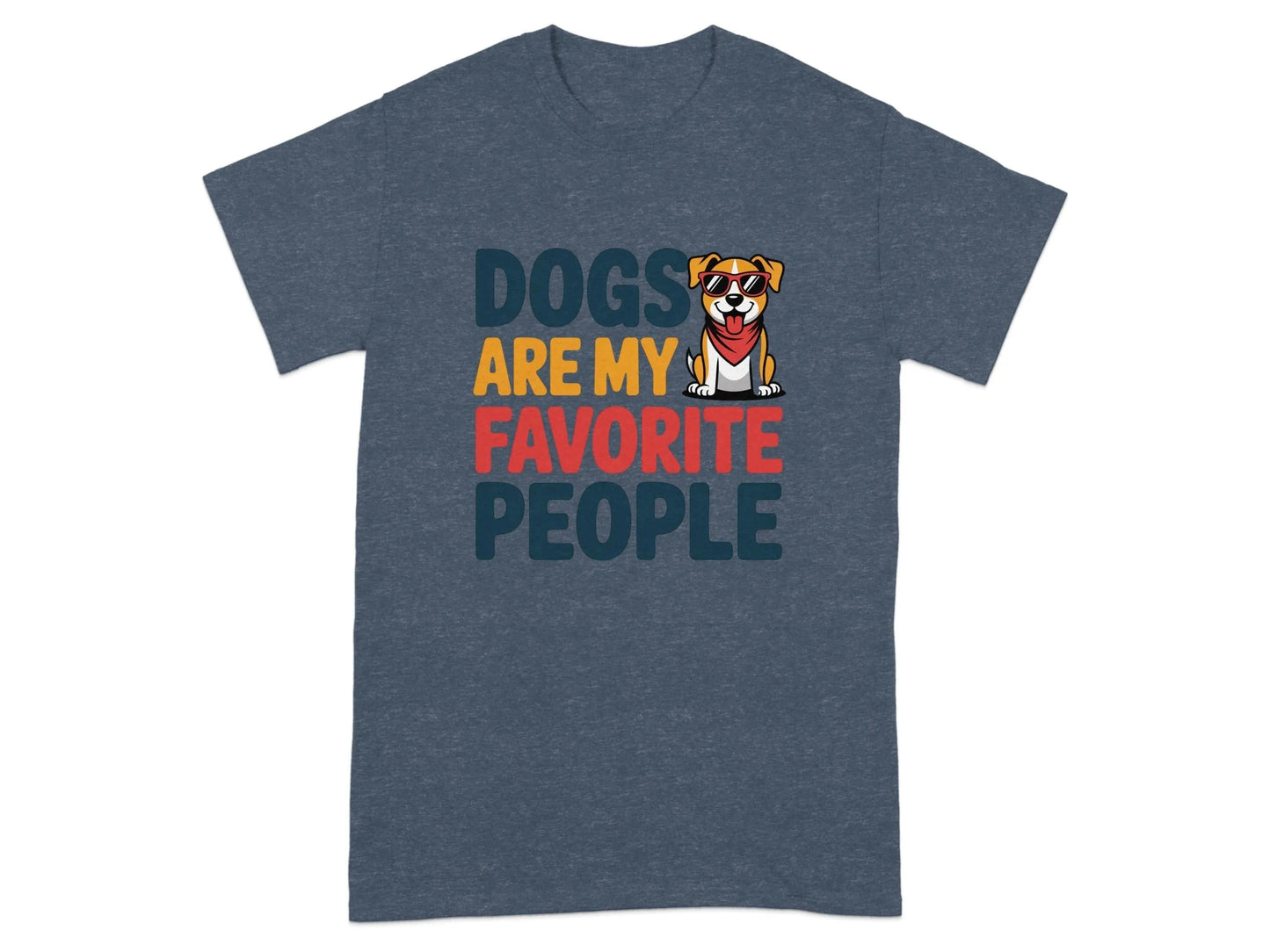 Dogs Are My Favorite People T-Shirts Heather Navy T-shirt