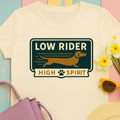 Dachshund Low Rider, High Spirit t-shirt, view 3
