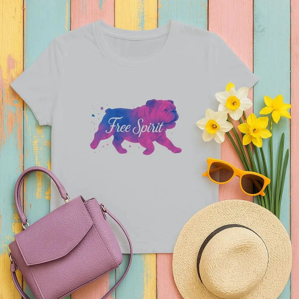 English Bulldog Free Spirit T-Shirts Gravel T-shirt