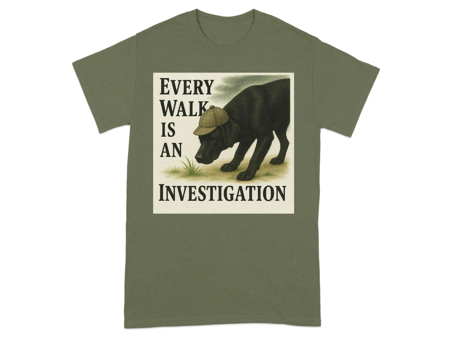 Every Walk Is An Investigation Black Lab T-Shirt T-shirt