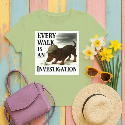 Every Walk Is An Investigation Dachshund T-Shirt Kiwi T-shirt