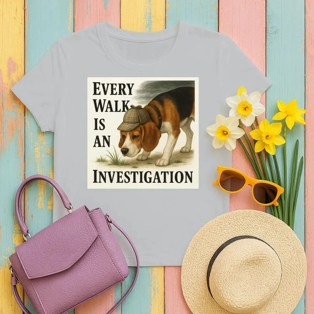 Every Walk Is An Investigation Detective Beagle T-Shirt Gravel T-shirt