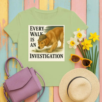 Every Walk Is An Investigation Golden Retriever T-Shirt Kiwi T-shirt