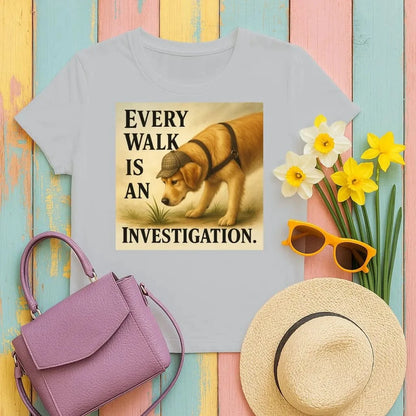 Every Walk Is An Investigation Golden Retriever T-Shirts Gravel T-shirt