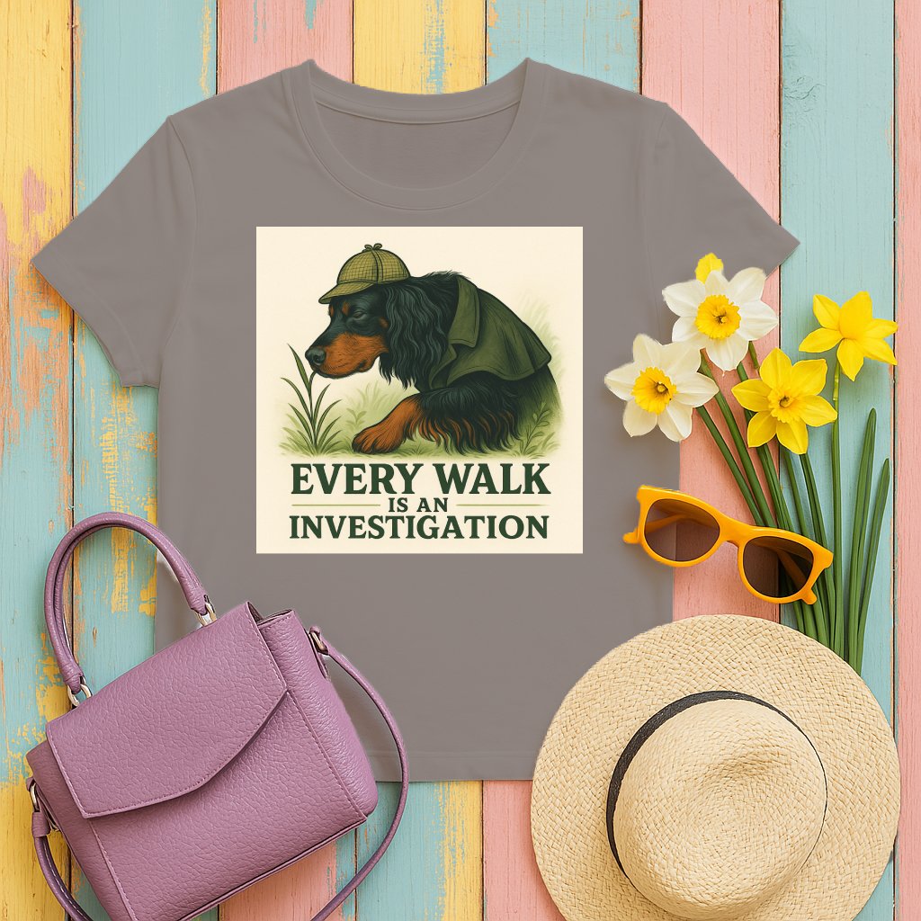 Every Walk Is An Investigation Gordon Setter Detective T-Shirts