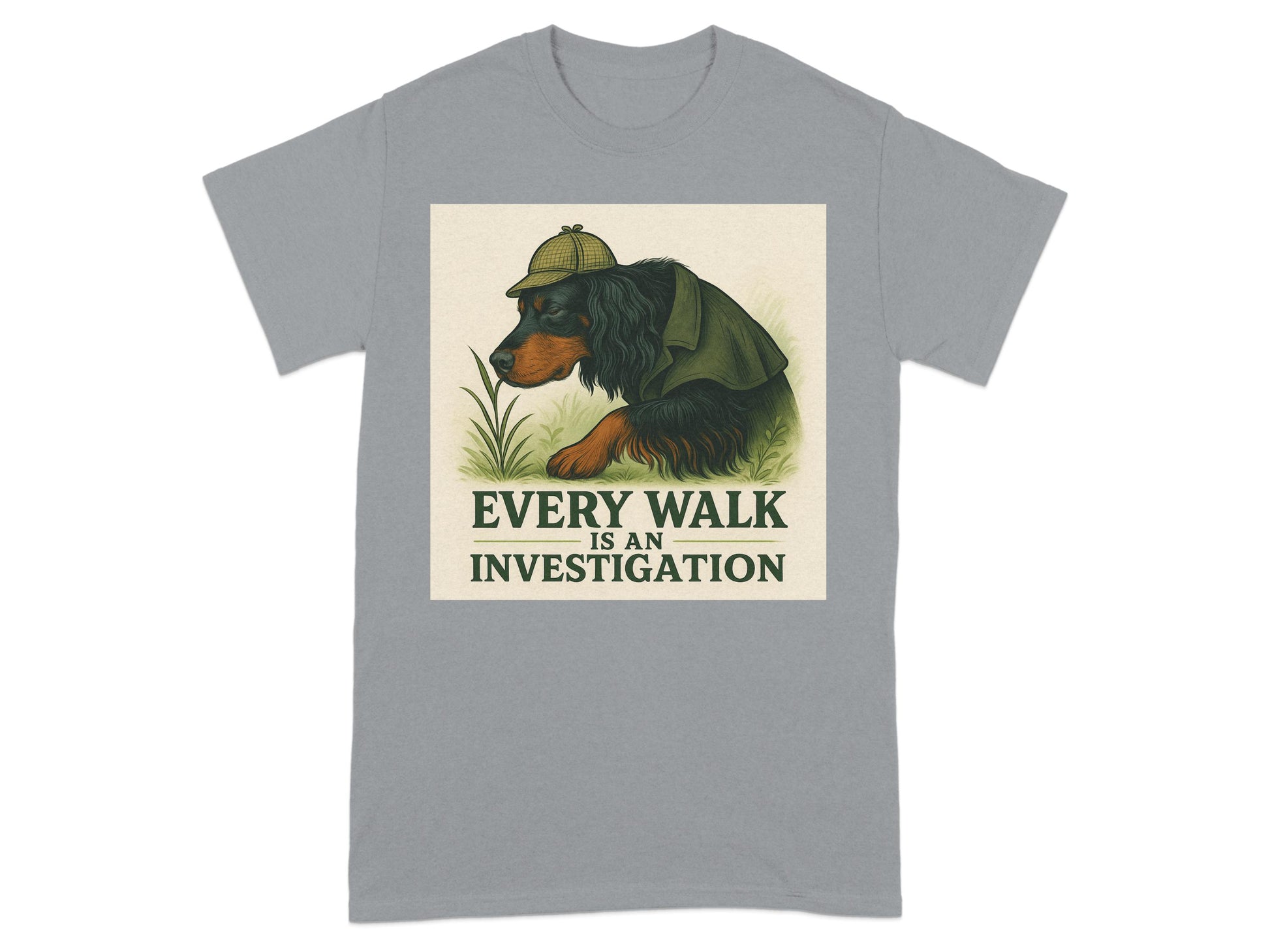 Every Walk Is An Investigation Gordon Setter Detective T-Shirts