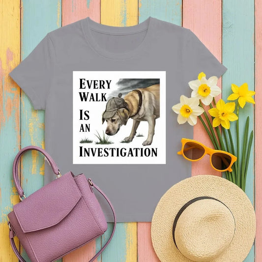 Every Walk Is an Investigation Yellow Labrador T-Shirts T-shirt