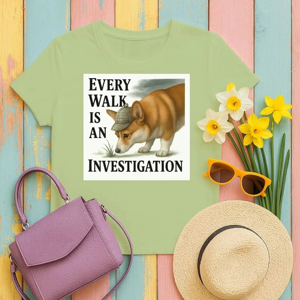 Every Walk is An Investigation Corgi T-Shirt Kiwi T-shirt