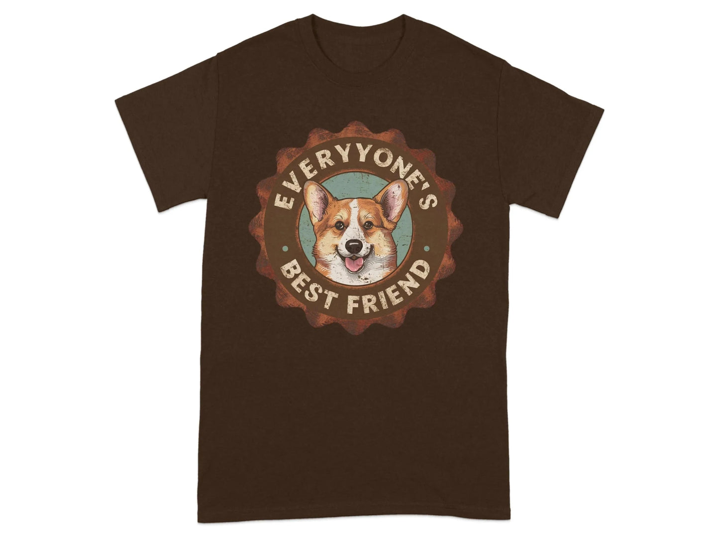 Everyone's Best Friend Corgi Design T-Shirts Russet T-shirt