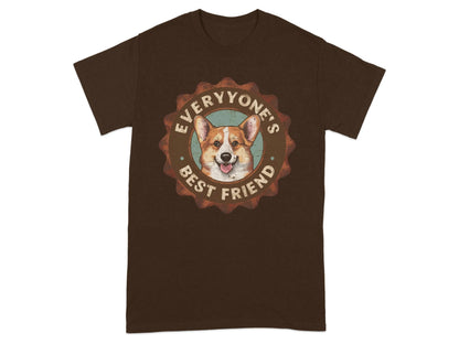 Everyone's Best Friend Corgi Design T-Shirts Russet T-shirt