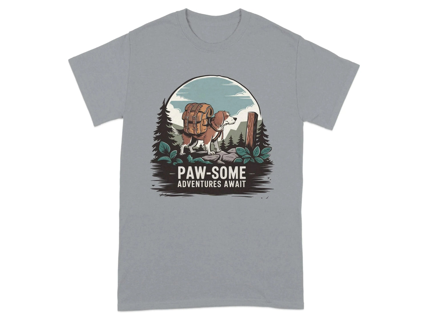 Explore the Outdoors with Paw-some Adventures Await T-Shirts Gravel T-shirt