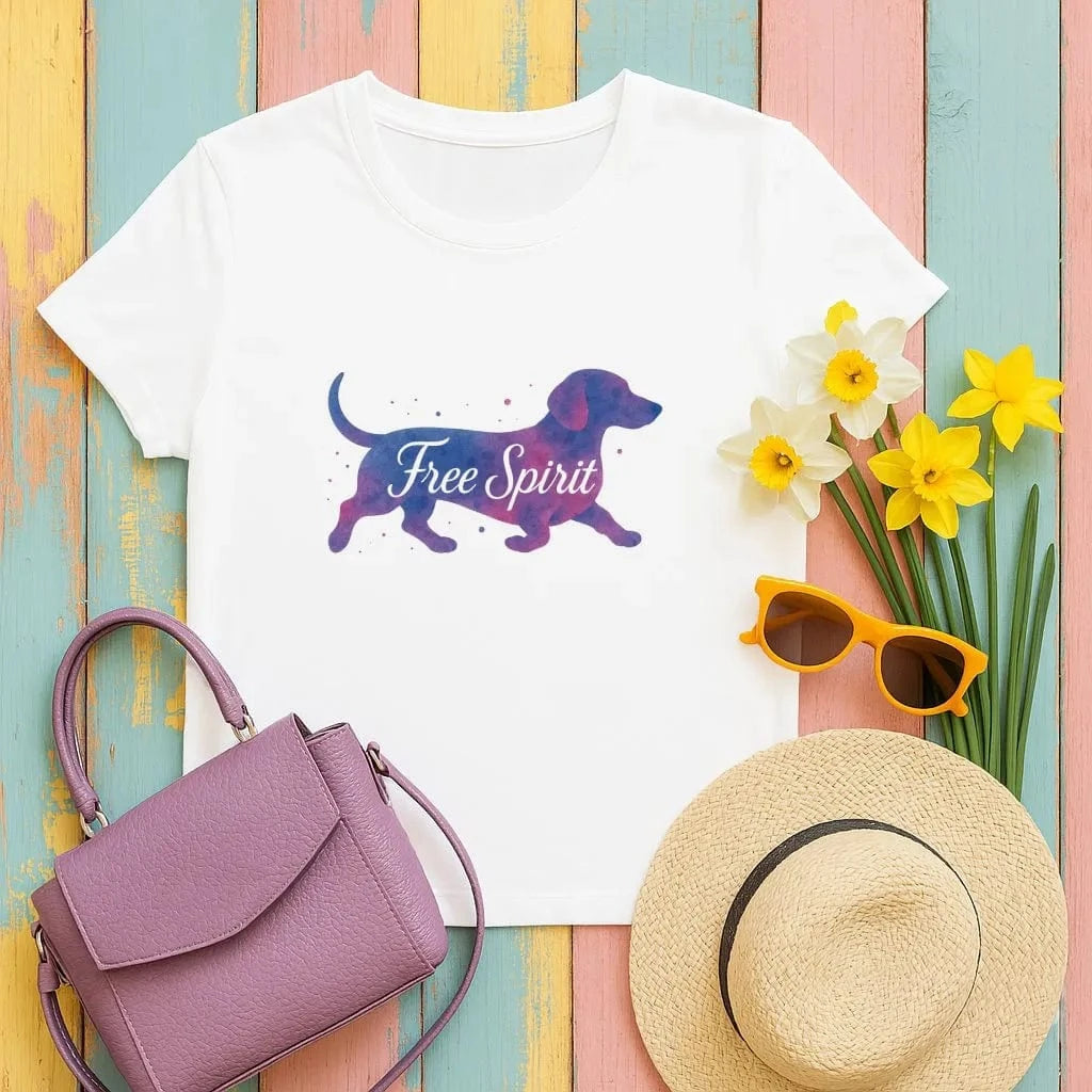 Free Spirit Dachshund T-Shirts White T-shirt
