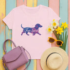 Free Spirit Dachshund T-Shirts Light Pink T-shirt