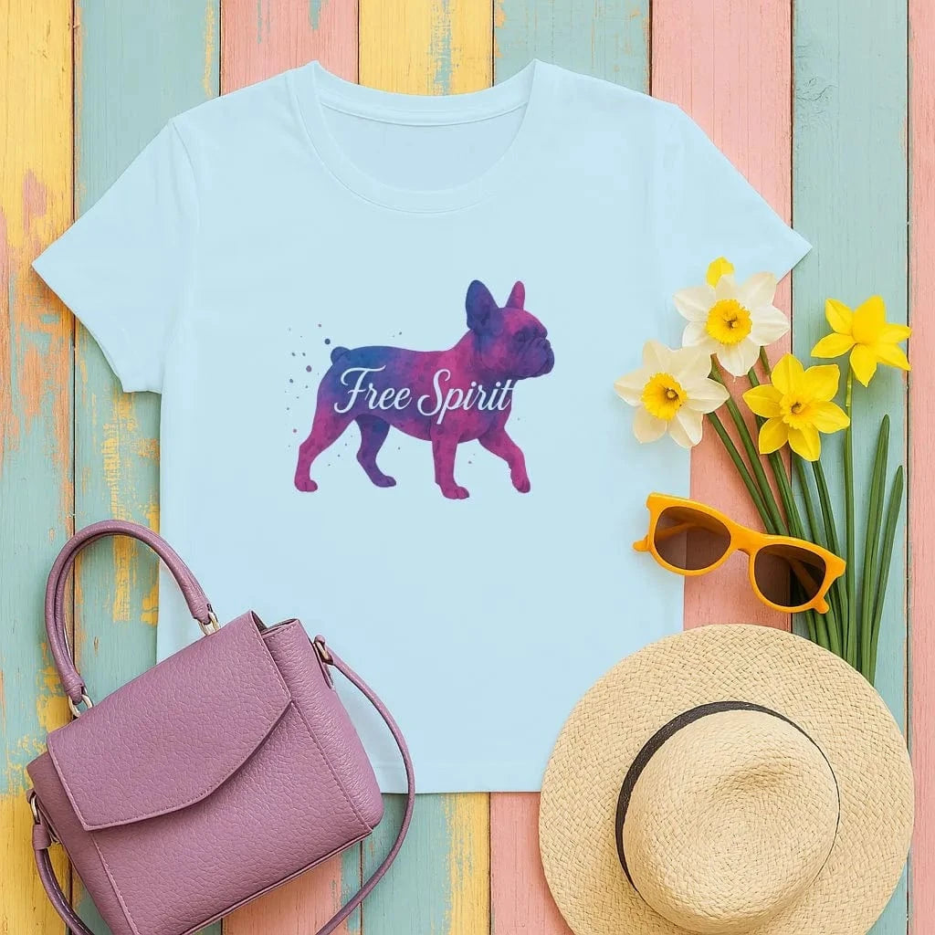 Free Spirit French Bulldog T-Shirts Sky T-shirt