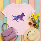 Free Spirit German Shepherd T-Shirts Light Pink T-shirt