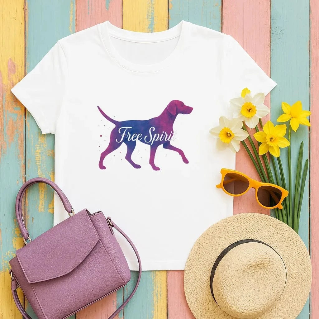Free Spirit Vizsla Silhouette T-Shirts White T-shirt
