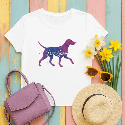 Free Spirit Vizsla Silhouette T-Shirts White T-shirt