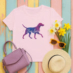 Free Spirit Vizsla Silhouette T-Shirts Light Pink T-shirt