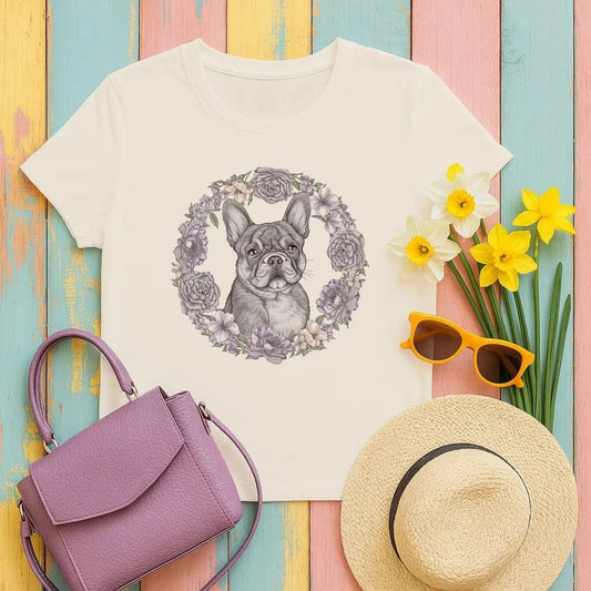 French Bulldog Floral T-Shirts T-shirt