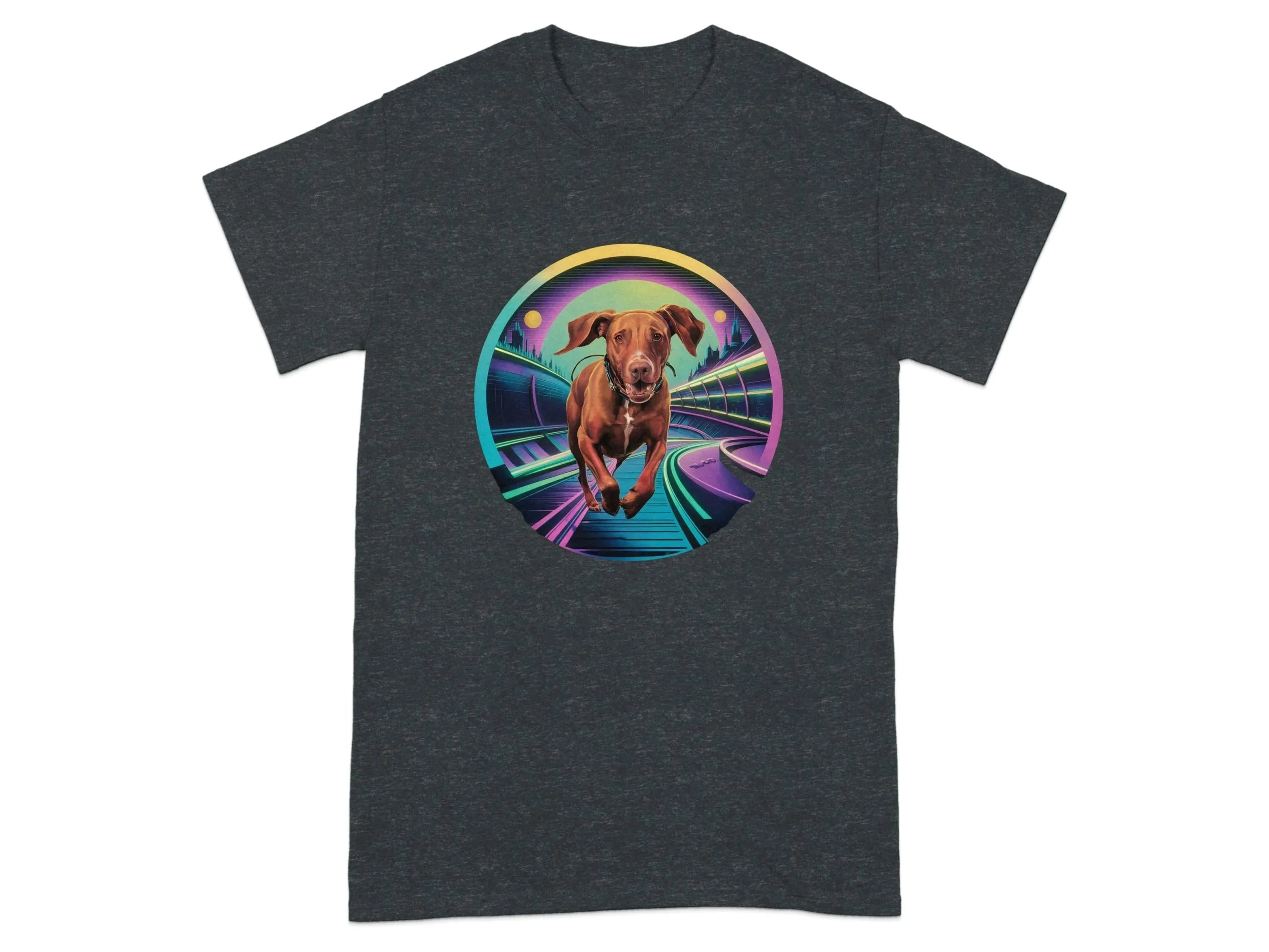 Futuristic Vizsla T-Shirts Dark Heather Grey T-shirt