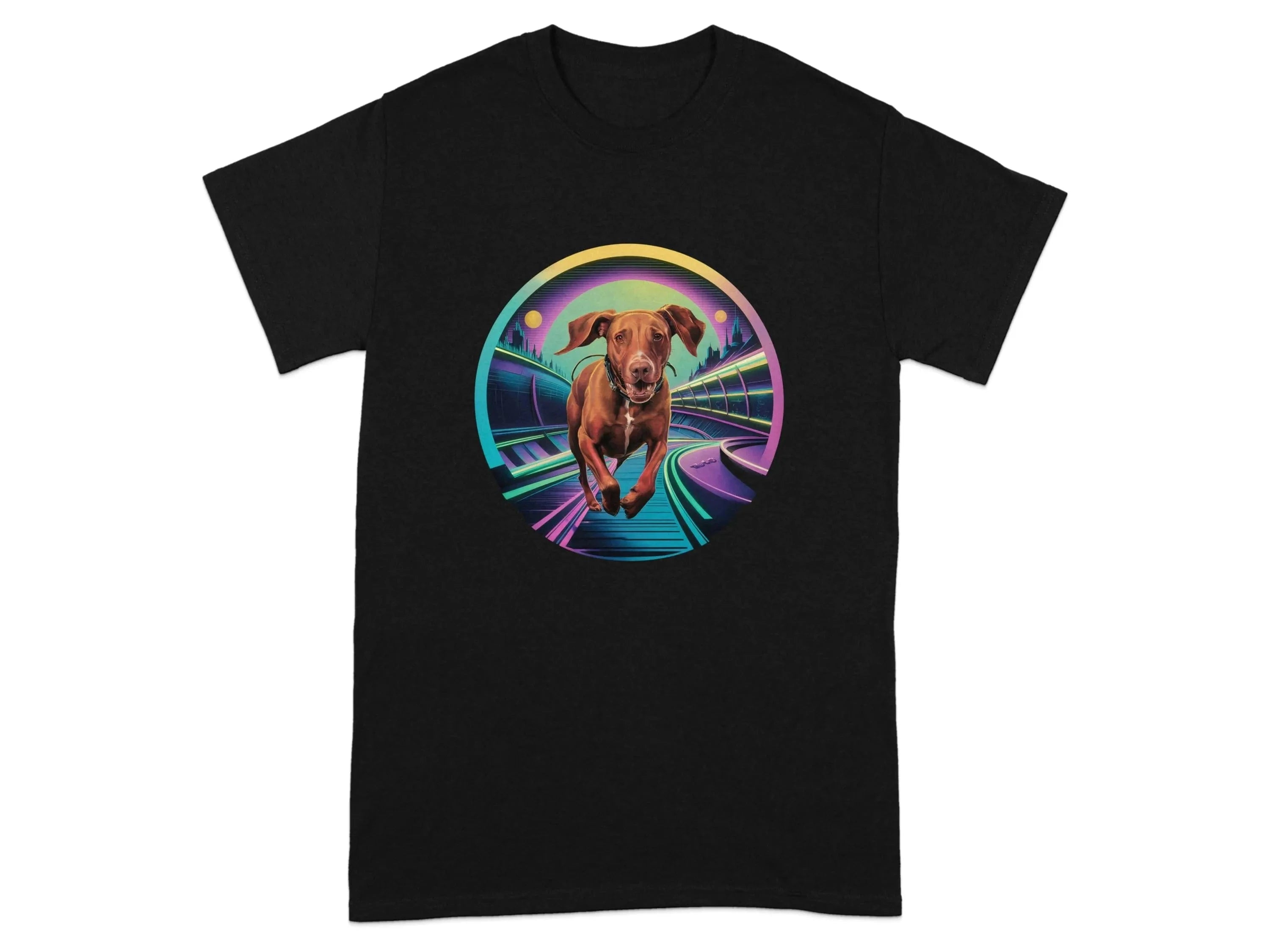 Futuristic Vizsla T-Shirts Black T-shirt