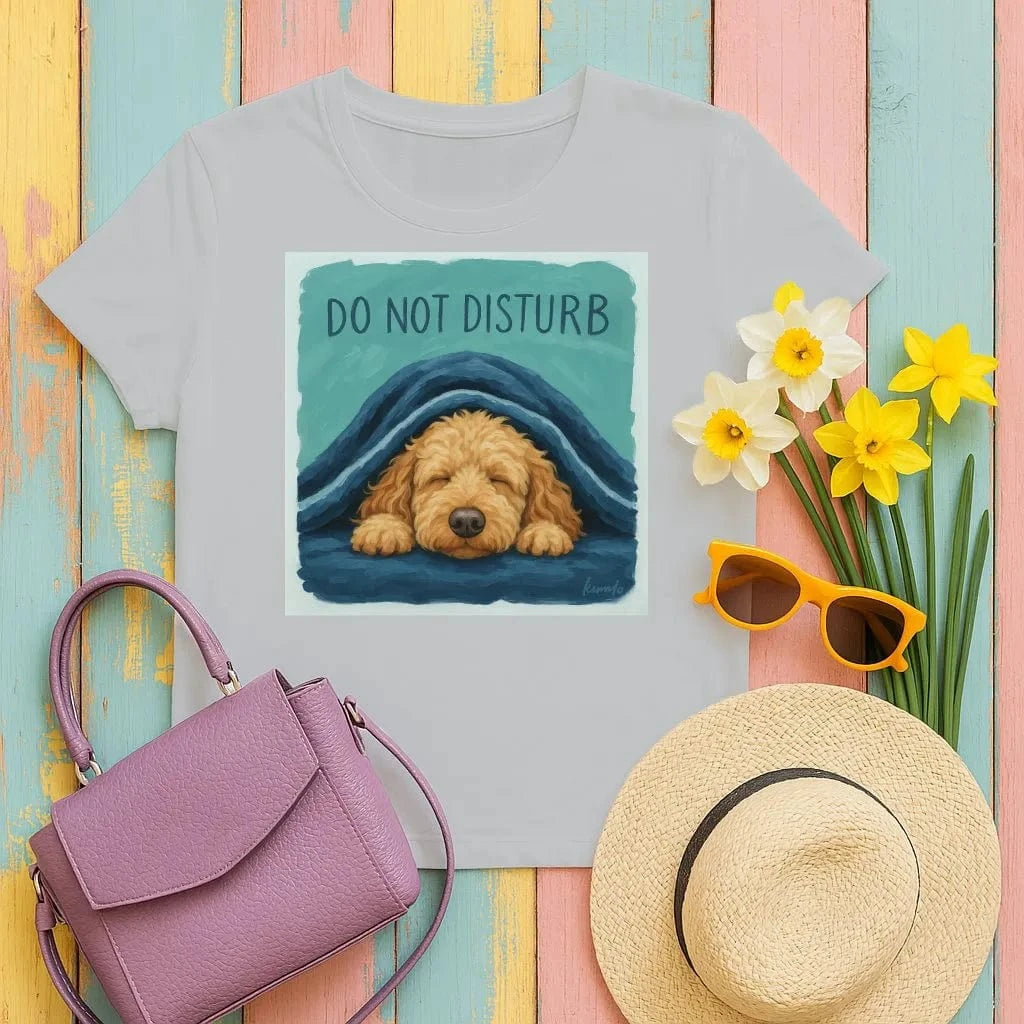 Golden Doodle Under Blanket Do Not Disturb T-Shirt Gravel T-shirt