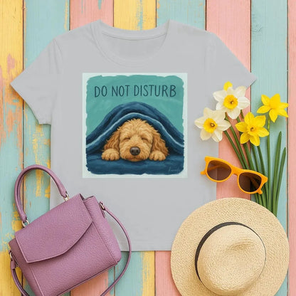 Golden Doodle Under Blanket Do Not Disturb T-Shirt Gravel T-shirt