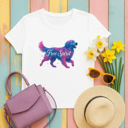 Golden Retriever Free Spirit T-Shirts White T-shirt