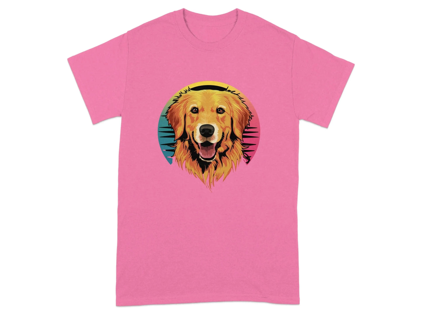 Golden Retriever Neon T-Shirts Safety Pink T-shirt