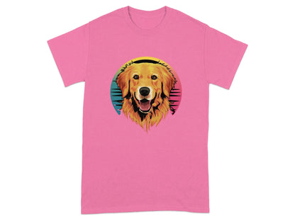 Golden Retriever Neon T-Shirts Safety Pink T-shirt